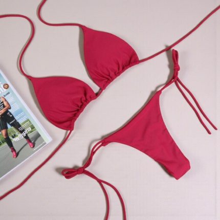 China Imported Solid Color Bikini Set