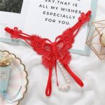 Butterfly Lace Pearl Thong - Image 5