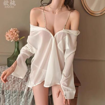 Chain Shoulder Shirt Nightdress