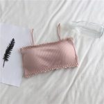Lace-Trim Sling Back Tube Top Bra - Image 2